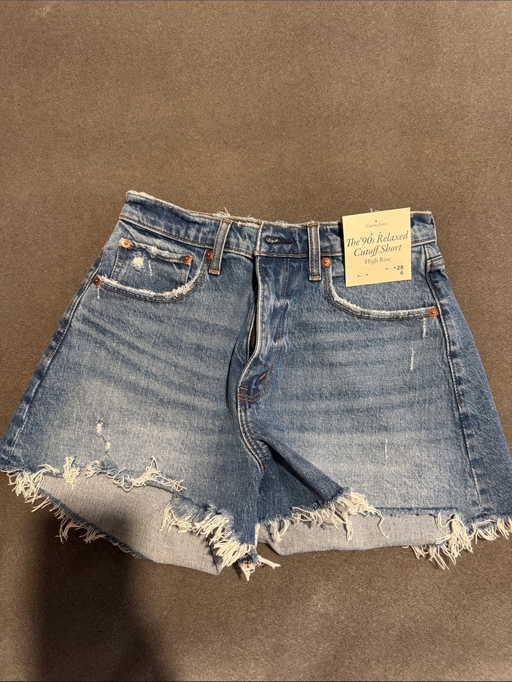 NWT Abercrombie & Fitch Cutoff High-Rise Denim Shorts - Light Blue